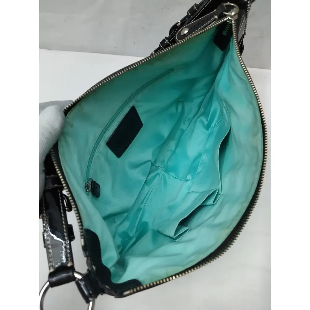 Coach Chelsea Black Leather Pocket Zipper Closure Hobo Shoulder Bag